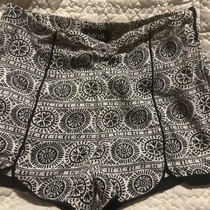 fab'rik Black & White Printed Shorts